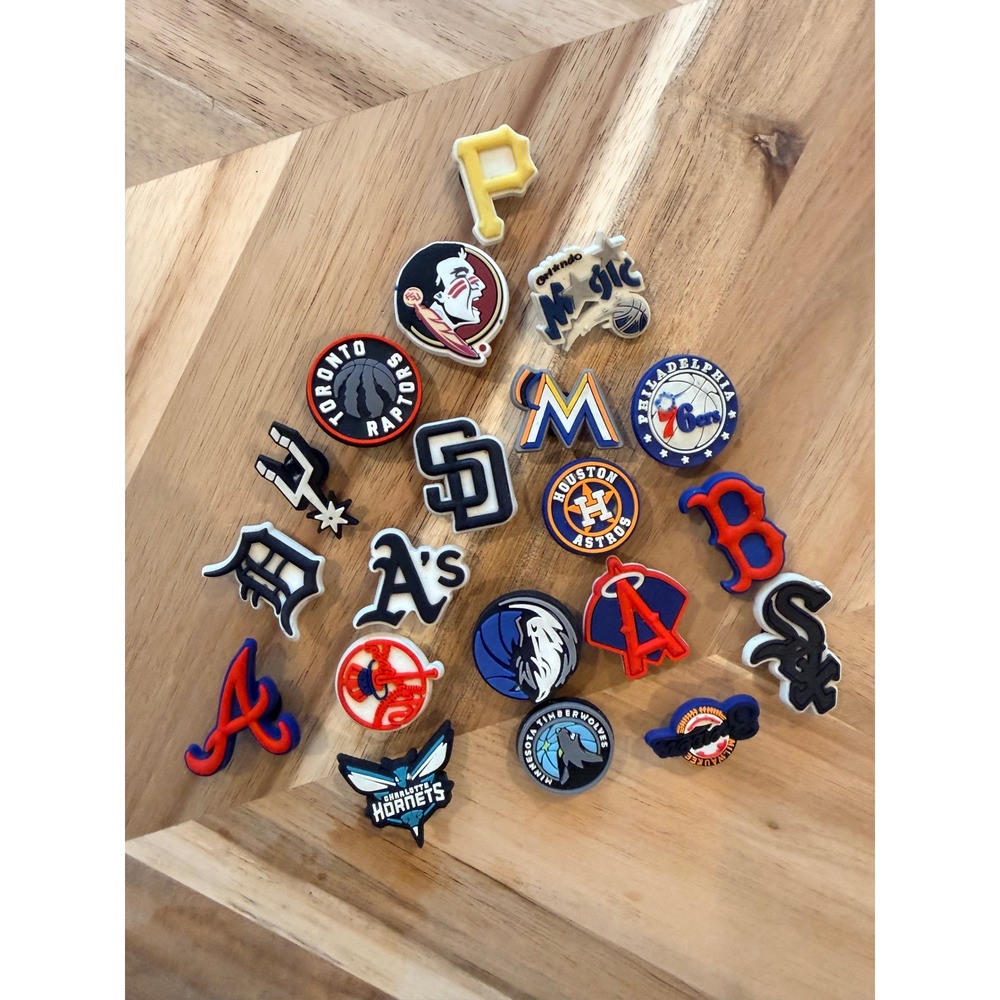 Jibbitz Sports Team Shoe Charms Bundle MLB NBA‎ NHL Logo Crocs Clog Decor